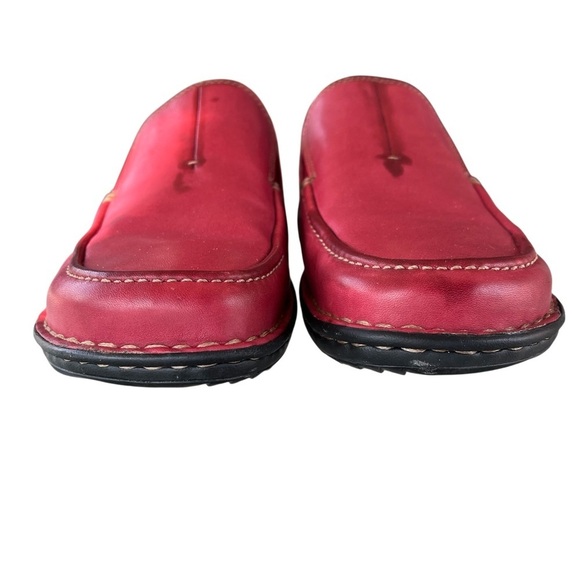 Rockport Red Leather Mules Slip On Clogs Genuine Leather Loafer Vintage Women’s - Picture 3 of 8